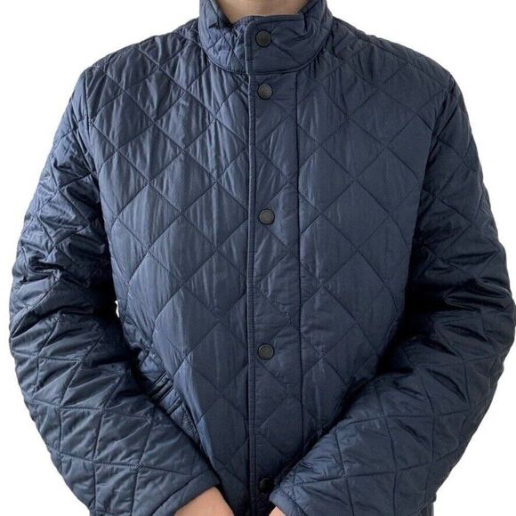 Barbour Mens Navy Blue Quilted Lightweight Rain Jacket Sz M - Picture 4 of 6